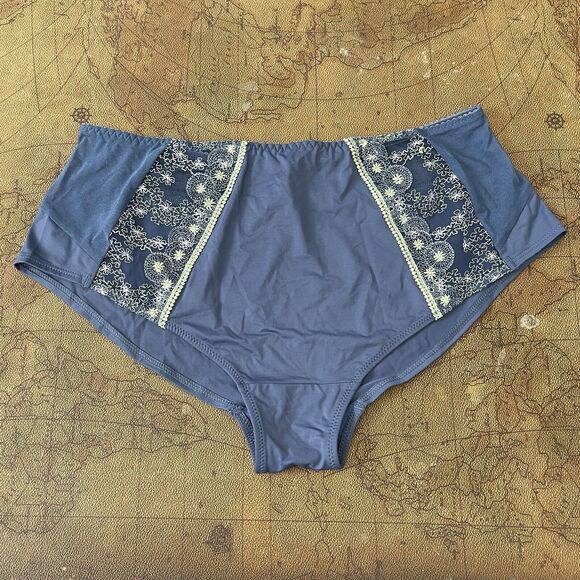 Kris Line European Panties Aylin Briefs XXL Lemon/Jeans.  Blue - Picture 1 of 6